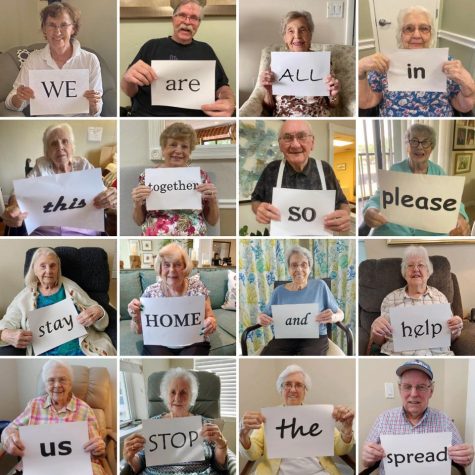 Residents spread awareness of social distancing.