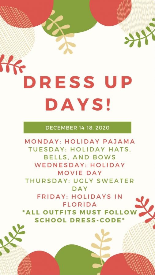 Holiday dress up days starting next week. 