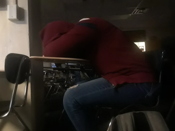 Student falls asleep in class